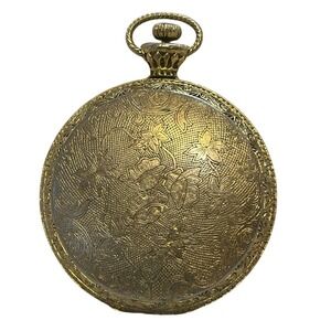 Max Factor Vintage Pocket Watch Design Powder Compact Intricate Design